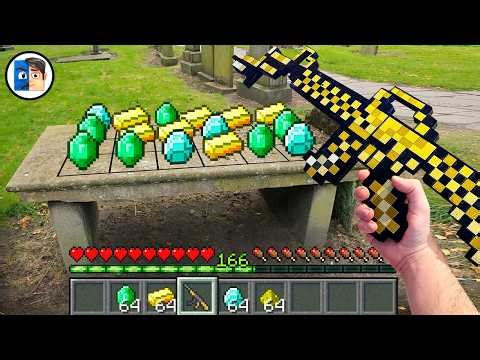 Minecraft in Real Life POV MOVIE CRAFTING GOLDEN GUN - Realistic Minecraft vs real life