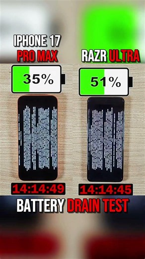 IPHONE 17 PRO MAX VS MOTOROLA RAZR ULTRA 🔋 DRAIN 🪫 TEST?