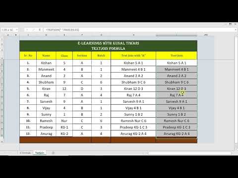 Textjoin Formula In MS Excel