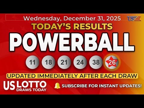 Powerball Results Today – Latest Winning Numbers for Wednesday, December 31, 2025