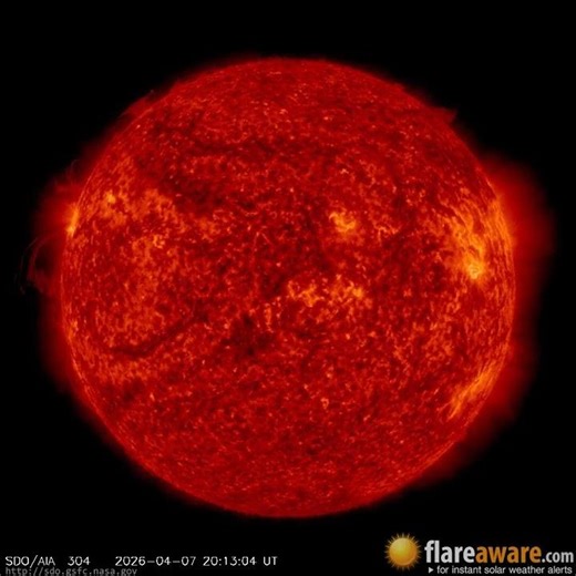 7 Apr - 8 Apr: 24 Hour Solar Activity (Earth Facing; Solar Storm, Sunspot, Solar Flare, CME)