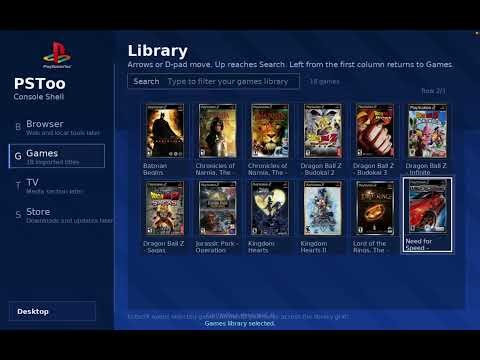 PSToo - boot screen and working menu