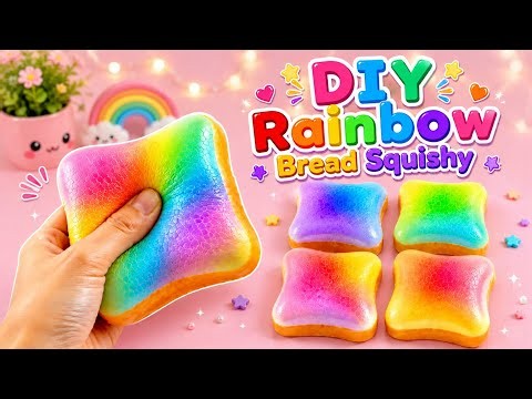 crafts to do when your bored / How to Make Rainbow Bread Squishy  / DIY Viral Squishy / Paper