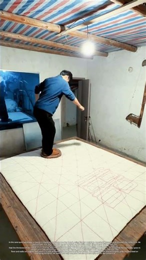 Traditional Cotton Quilt Compacting Step in Workshop