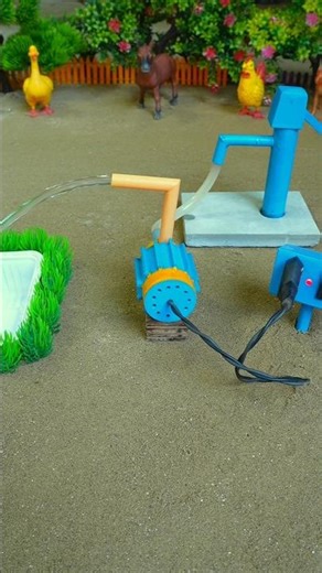 Mini hand pump project water with supply motor drinks horse sheep farm #waterpump #shorts #586