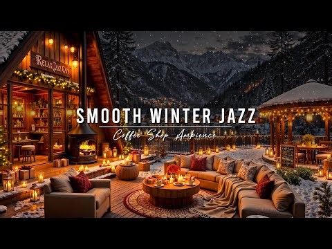 Good Mood with Smooth Winter Jazz Music ⛄ Outdoor Coffee Shop Ambience & Warm Piano Jazz Music