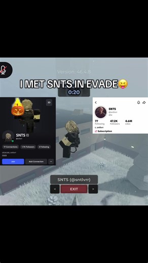 Meeting SNTS in Roblox Evade: An Epic Adventure