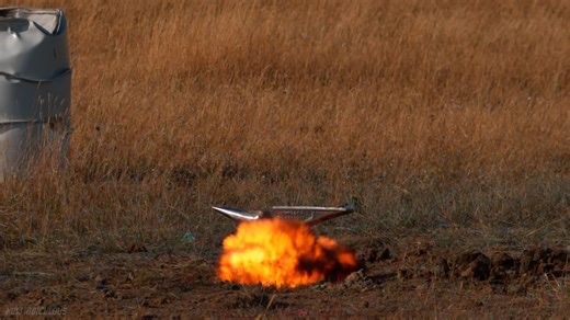 Look at this explosion - they made it to launch an anvil into the sky