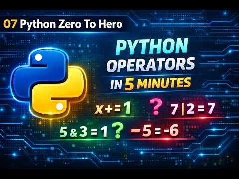 Python Operators in 5 Minutes | Complete Beginner Guide (Zero to Hero #07)