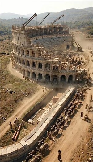 How Ancient Romans Built the Colosseum in 72AD! 🏟️ #colosseum