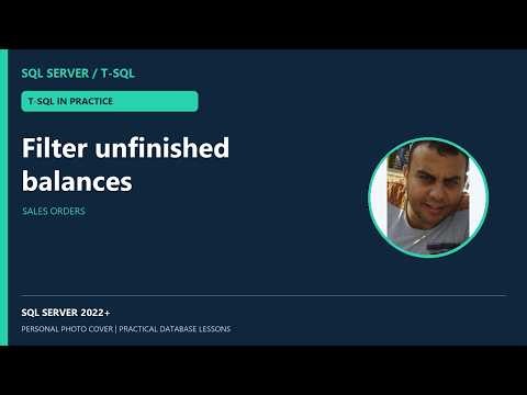 Sales orders: Filter unfinished balances