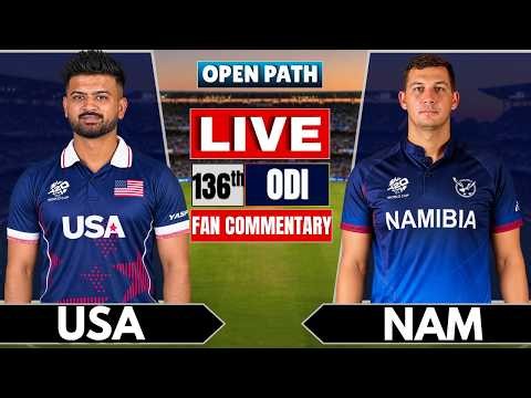 🔴 USA vs NAM | 136th ODI | CWC League 2 2023–27 | Live Cricket Score Update & Commentary