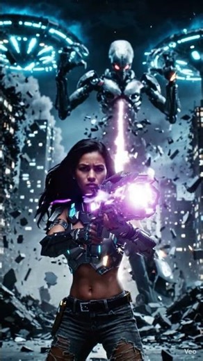 One Girl vs Aliens 👽🔥 | City Under Attack | Cinematic AI Video"