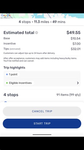 pick up order, 3 orders with $32 tips. really good one. #delivery #walmartspark