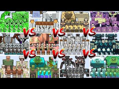 MINECRAFT ARMY FAMILIES TOURNAMENT | Minecraft Mob Battle