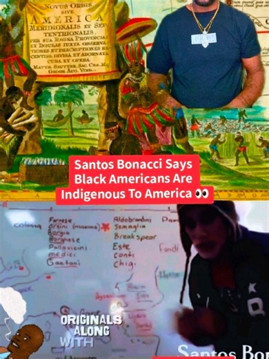 Santos Bonacci challenges the story many of us were taught about where Black Americans came from. He argues that Black Americans were already here, connecting them to Indigenous populations & questioning the history of America’s origins. What do YOU think? Are we looking at history differently than we were taught? #indigenous #nativetiktok #nativeamerican #aboriginal #fba