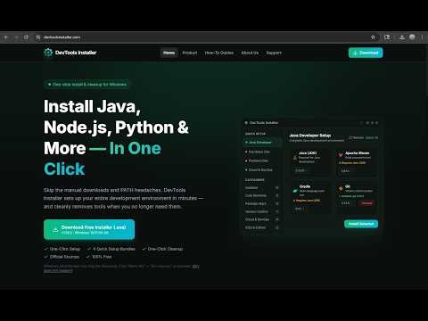 Streamlining Windows Development Environment | Install Java, Node.js, Python & More — In One Click