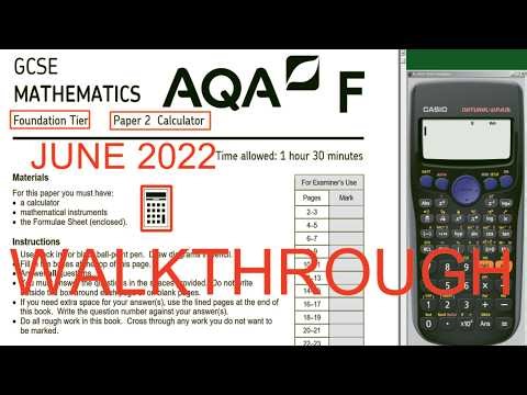 AQA GCSE Maths 2022 Foundation paper 2 Calculator FULL Walkthrough