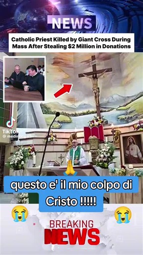 Priest killed by falling cross during Mass? Facts about the viral video