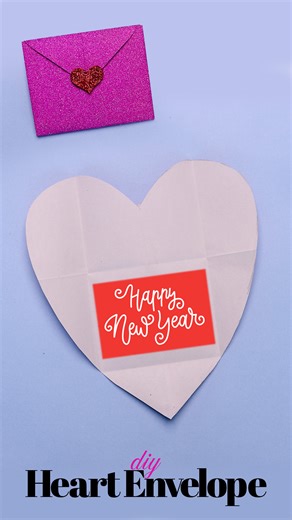 How to make New Year Card! DIY Heart Envelope 💌 #suprising #greetingcard #giftideas #envelopes #presents | D.I.Yay