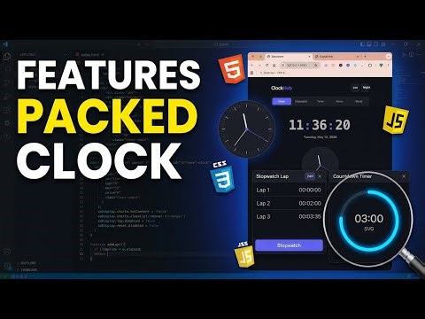 Complete Digital Clock Project - HTML CSS JS Tutorial