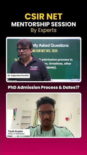 CSIR NET | PhD Admission Process & Dates ! | Guide by Experts #csirnet #shorts #iit