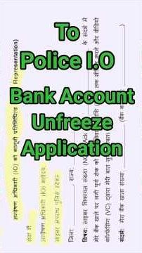 Unfreeze Your Bank Account Without Visiting the Police Station | Police Representation Letter Hin...