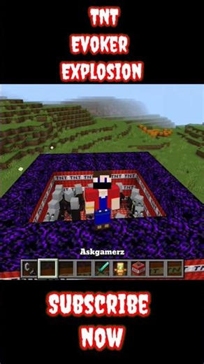 Minecraft TNT Evoker Explosion #minecraft#shorts#gaming