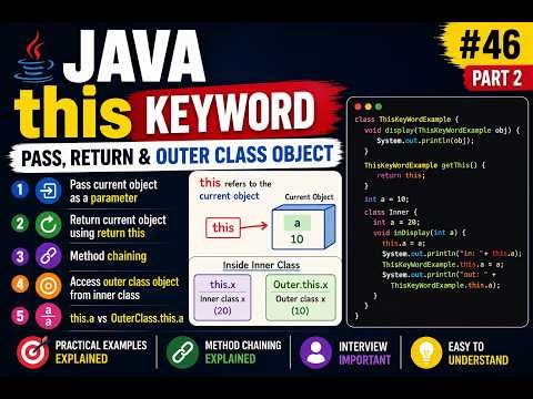 Java Full Course | 46 - this Keyword in Java | Pass, Return & Outer Class Object - Part 2