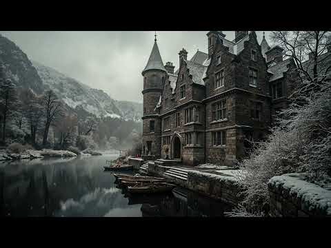 Quiet Winter Castle by the Lake | Dark Academia Ambience for Writing, Study & Focus