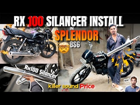 Splendor modified 🔥 RX100 Silencer install 😱| Loud Sound Test✅ Rx100 in splendor ⚡️modified splendor