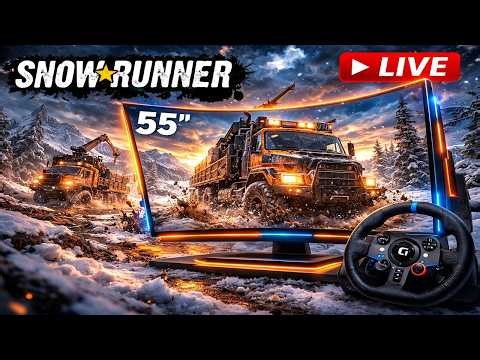🔴 This 55” Monitor Makes SnowRunner 🚛 CRAZY REAL!! | SnowRunner LIVE
