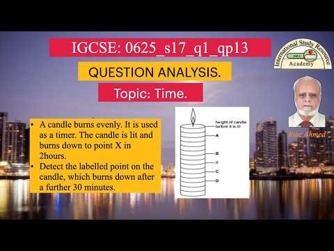 IGCSE 0625_s17_q1_p13, Measurement of Time, Physical quantity time period.