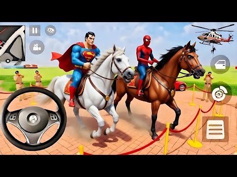 🔥Spider-Man & Super🦸hero Buys a New White Horse🐴 Indian Thieft Auto Simulator Game & Mafia Car🎉