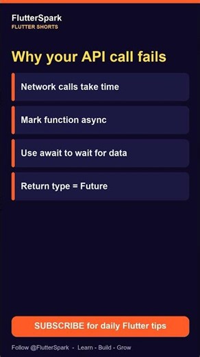 async & await in Flutter (Fix API Calls) #Shorts