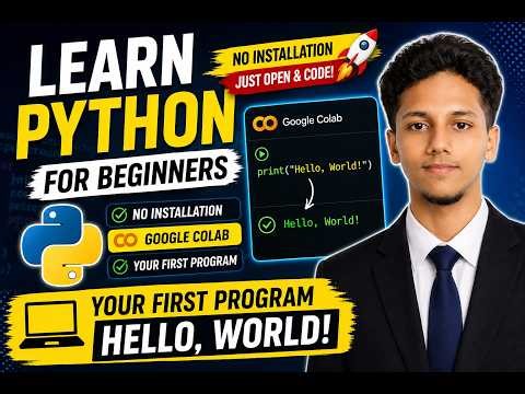 Start Python Today! 🐍 Beginner Tutorial + Hello World (No Setup Required)