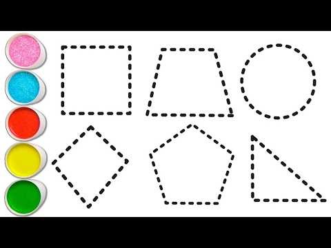 Shapes drawing for kids, Learn 2d shapes, colors for toddlers | Preschool Learning part - 2060