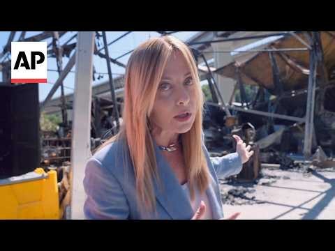 Meloni visits high-speed rail site after violent clashes between protesters and police
