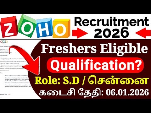 Zoho Recruitment 2026 TAMIL 😍 | Role: Software Developer | Chennai IT Job | Freshers Apply Now
