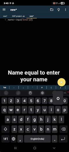 #learning user input in python #learn Python in smartphone #Pydroid 3 App #Subscribe for more video.