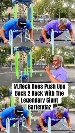 M. Reck Does 100 Push Up’s With Giant|Bar Tendaz