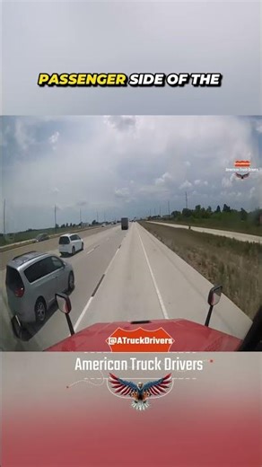 Falling Object From Another Truck Damages Passing Rig