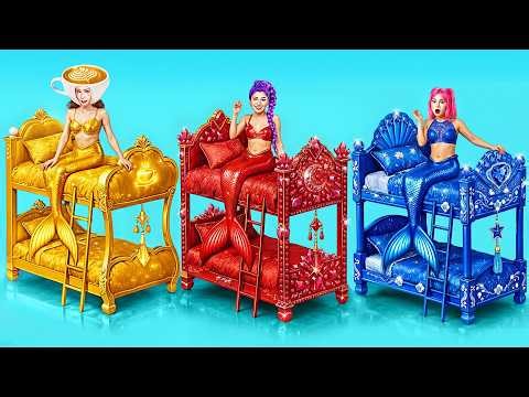 Kpop Demon Hunters Room Makeover! We Build Golden, Ruby and Sapphire Bunk Bed For Huntrix Mermaid