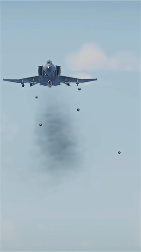 F-4 Phantom II precision bomb strike devastates convoy 💥 #F4 #jet #bomb #convoy #strike #combat #war