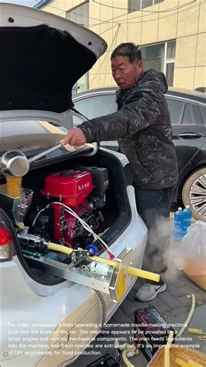 Homemade Noodle Machine in a Car Trunk! Ingenious DIY Food Production