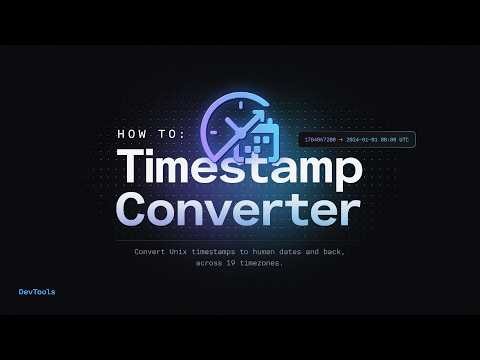 Timestamp Converter: Turn raw timestamps into readable formats