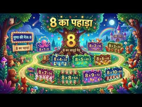 Table of 8 | Multiplication Table of Eight for Kids | Learn Maths Tables