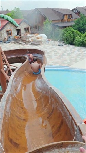 Brown Small Tower Water Slide at S Klub Aquapark 🇷🇸