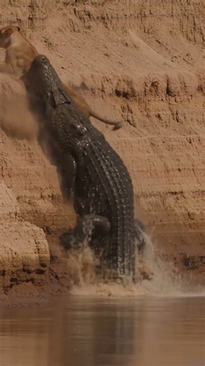 🐊🦁 Crocodile Attacks a Lion! 😱 | Shocking Wildlife Battle