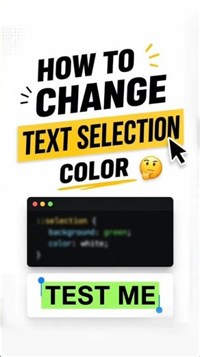 How to Change Text Selection Color in CSS 😳 #css #coding
